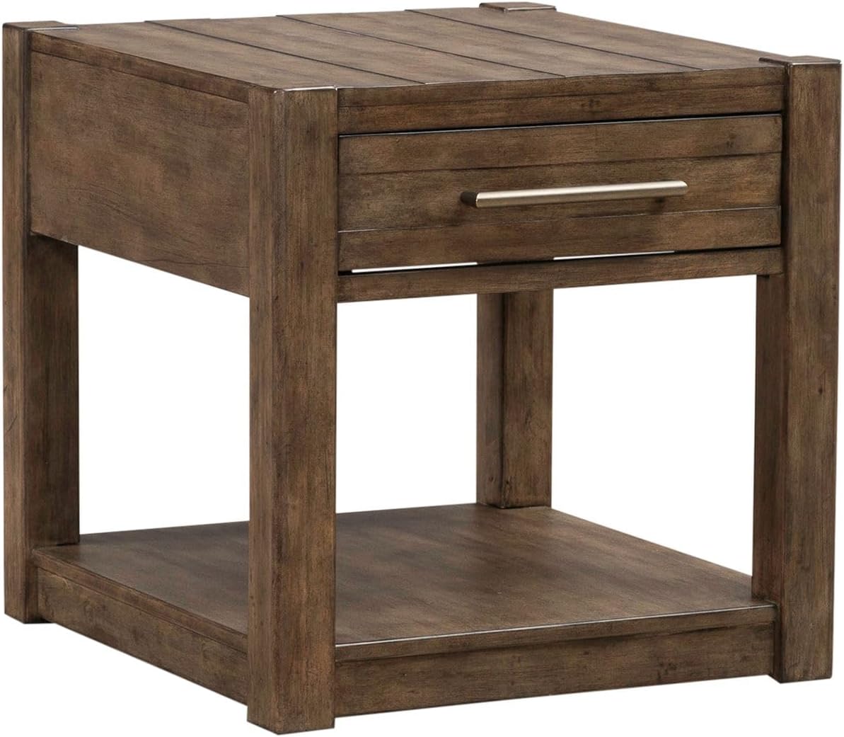 Liberty Furniture Broadmore Living Room Drawer End Table - Cobblestone Brown