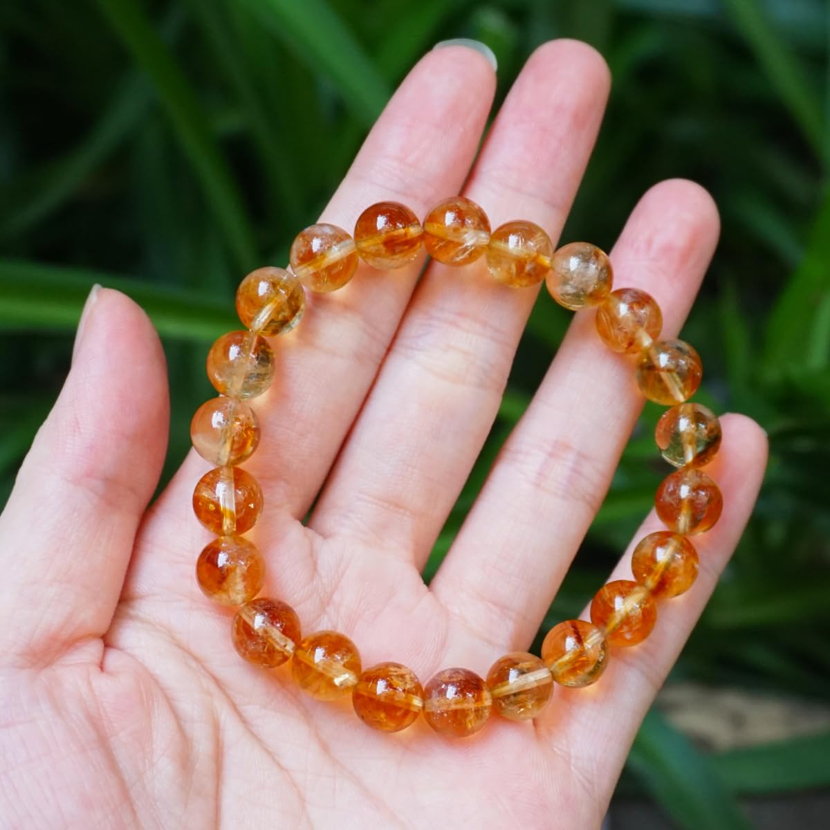 8MM Citrine Bracelet for Women Men | Natural Yellow Sacral & Solar Plexus Chakra Crystal and Gemstones | Stretch Jewelry Gift for Bringing Wealth Success Motivation | Fits for 7-7.5" Medium Wrist