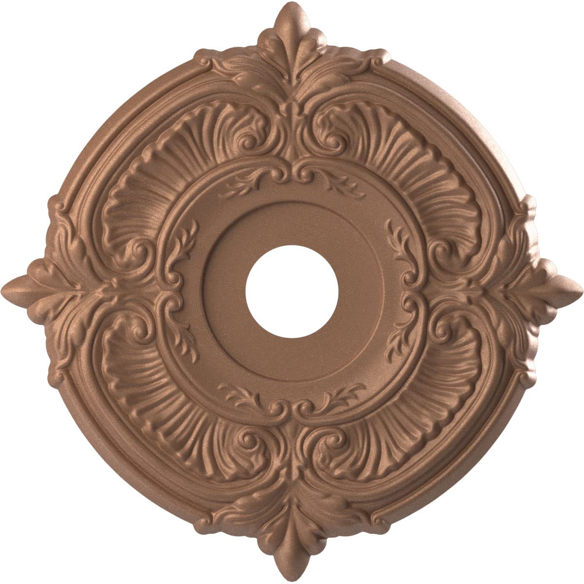 Ekena Millwork 19Od X 3 1/2Id X 1P Attica Thermoformed Pvc Ceiling Medallion (Fits Canopies Up To 6 3/4), Aged Copper