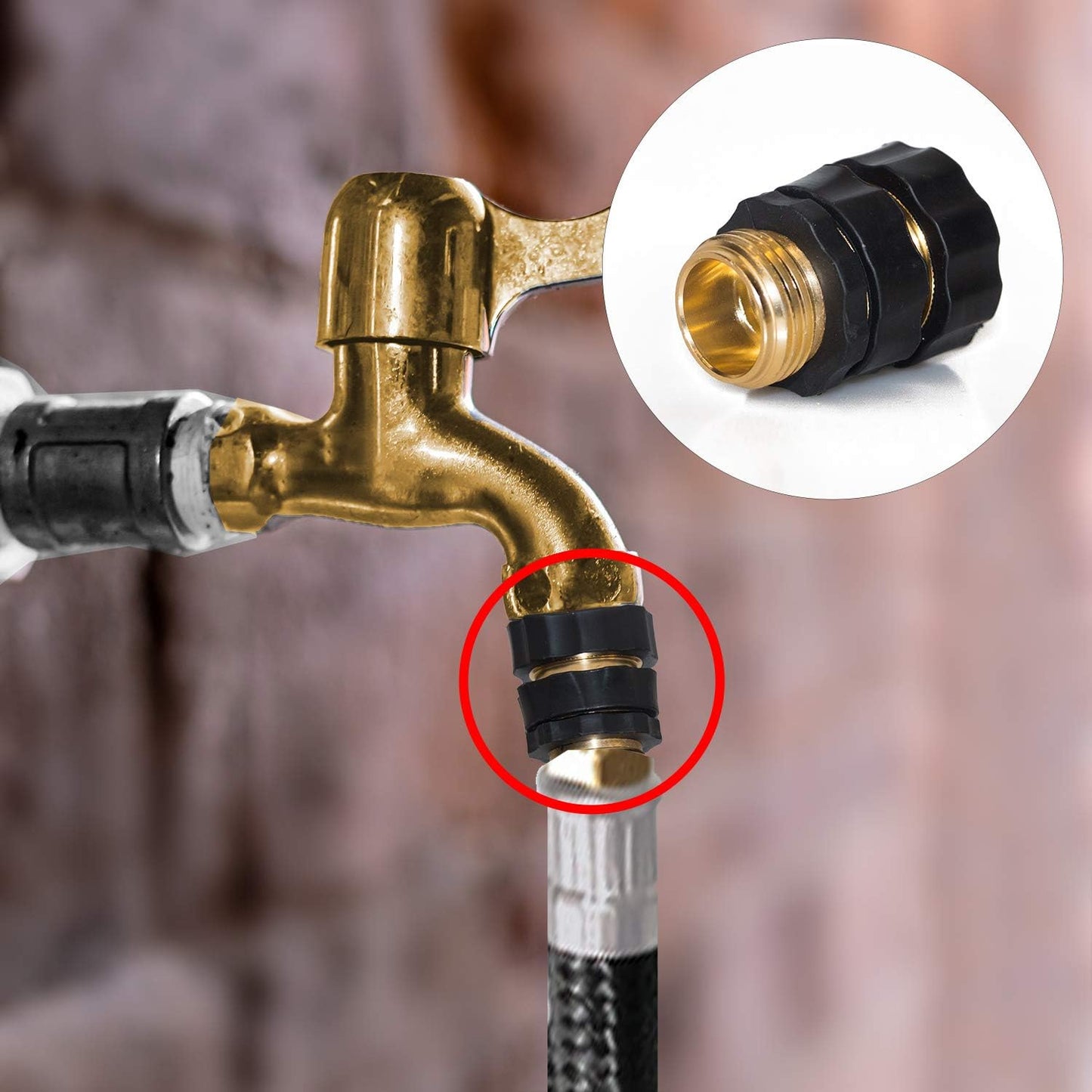 Cbumane Garden Hose Fitting Quick Connector, 3/4 Inch Male and Female Garden Hose Fitting Quick Connector ，Garden Hose Connector(4 Set)