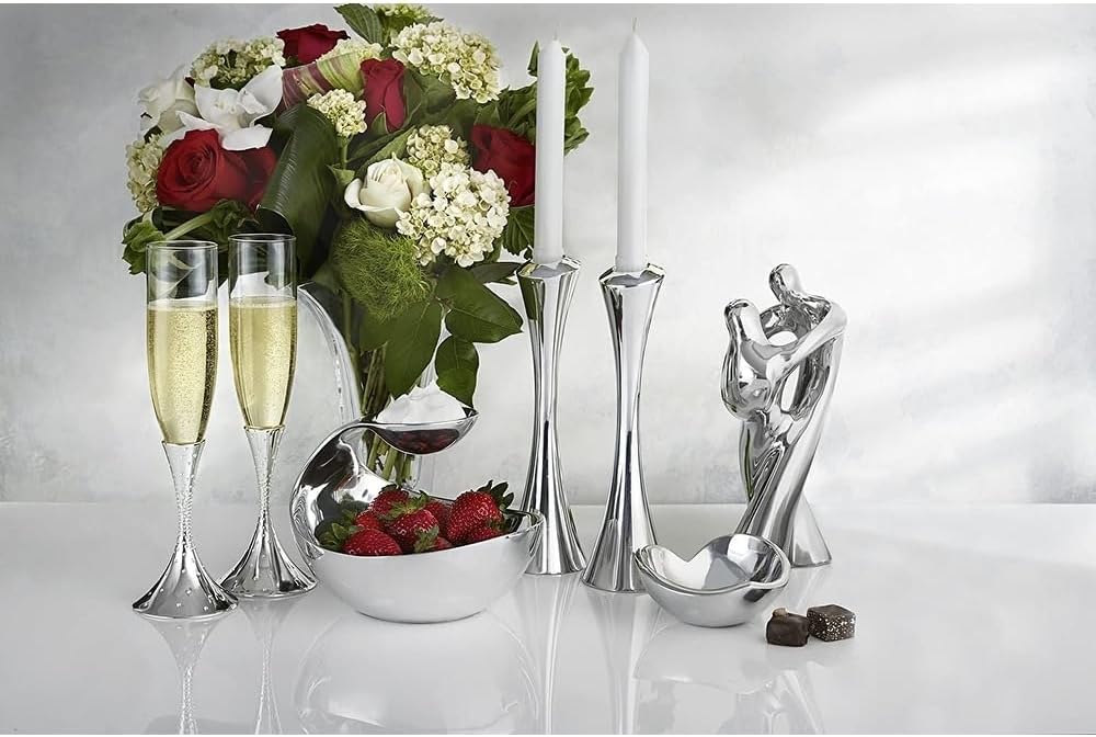 Nambe Alloy Classic Heart Bowl, Heart Shaped Modern Design, For Wedding, Anniversary, Valentine’s Day, Love Bowl, 8.5-Inch