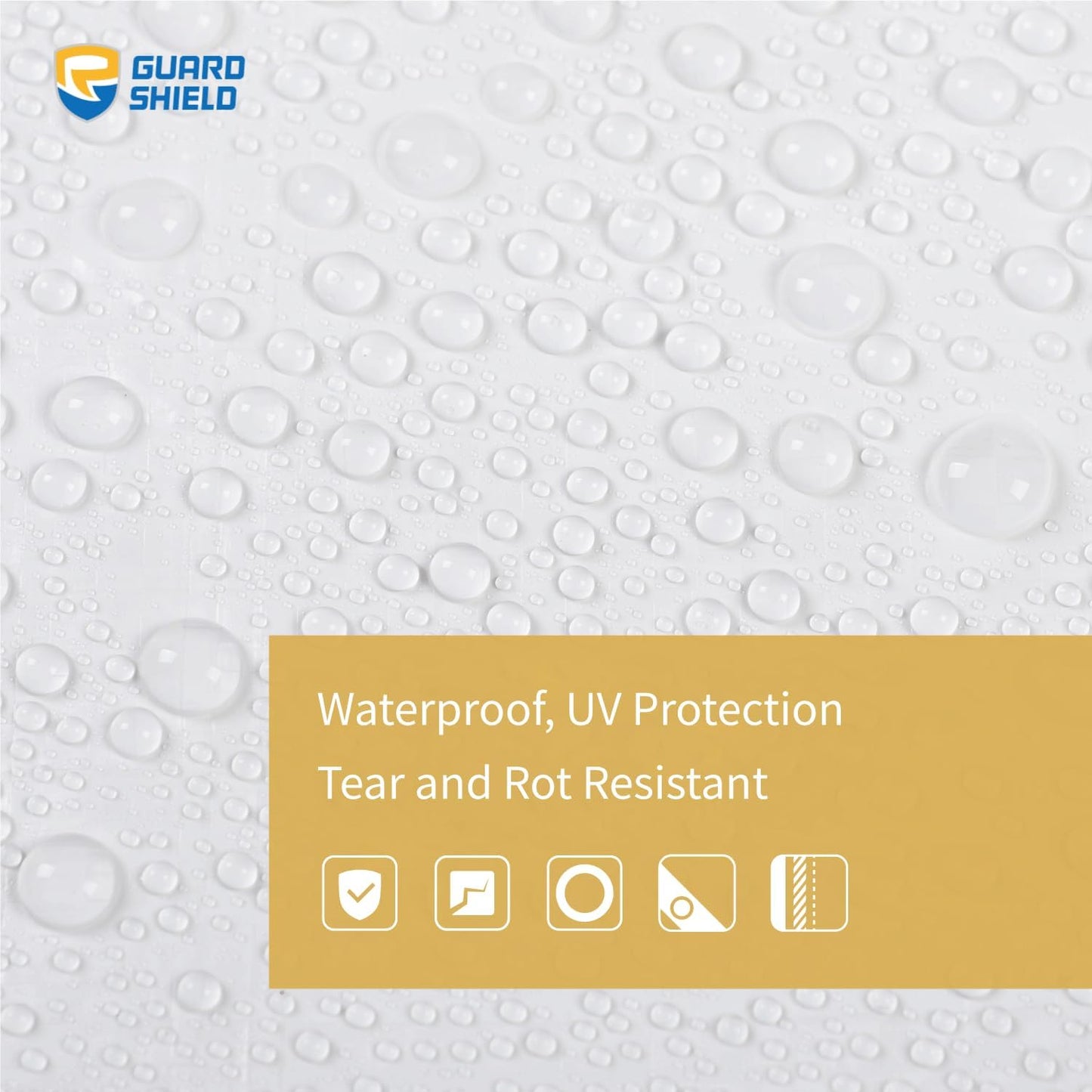GUARD SHIELD Tarp White 8x10 Feet Multi Purpose Waterproof Poly Tarp Cover 5mil (2-Pack)