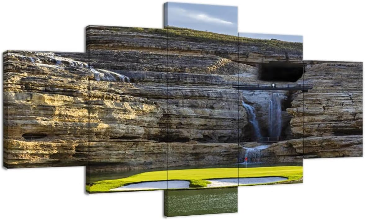 chenchenArt Payne's Valley Golf Course 19th Hole Wall Art for Living Room Bedroom Bathroom Home Decorations Payne's Valley Golf Course Picture Poster Canvas Prints Framed Ready to Hang(50''W x 24''H)