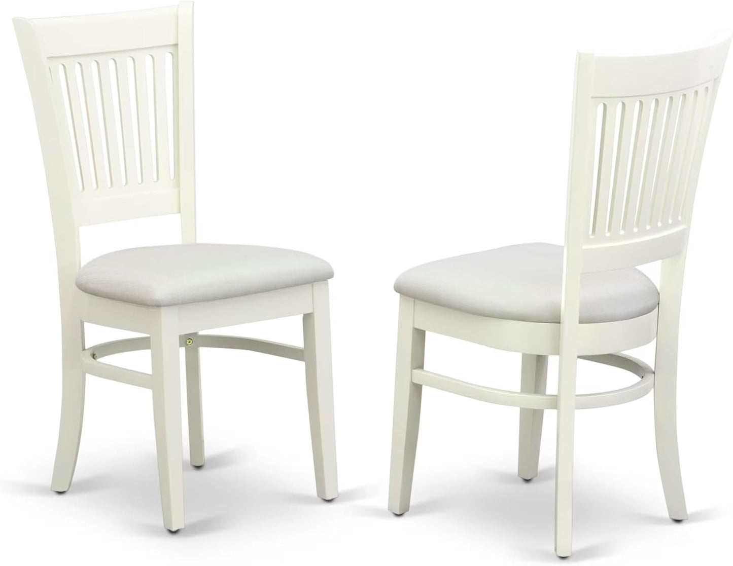 East West Furniture DLVA5-LWH-C 5 Piece Dining Table Set for 4 Includes a Round Kitchen Table with Dropleaf and 4 Linen Fabric Kitchen Dining Chairs, 42x42 Inch, Linen White