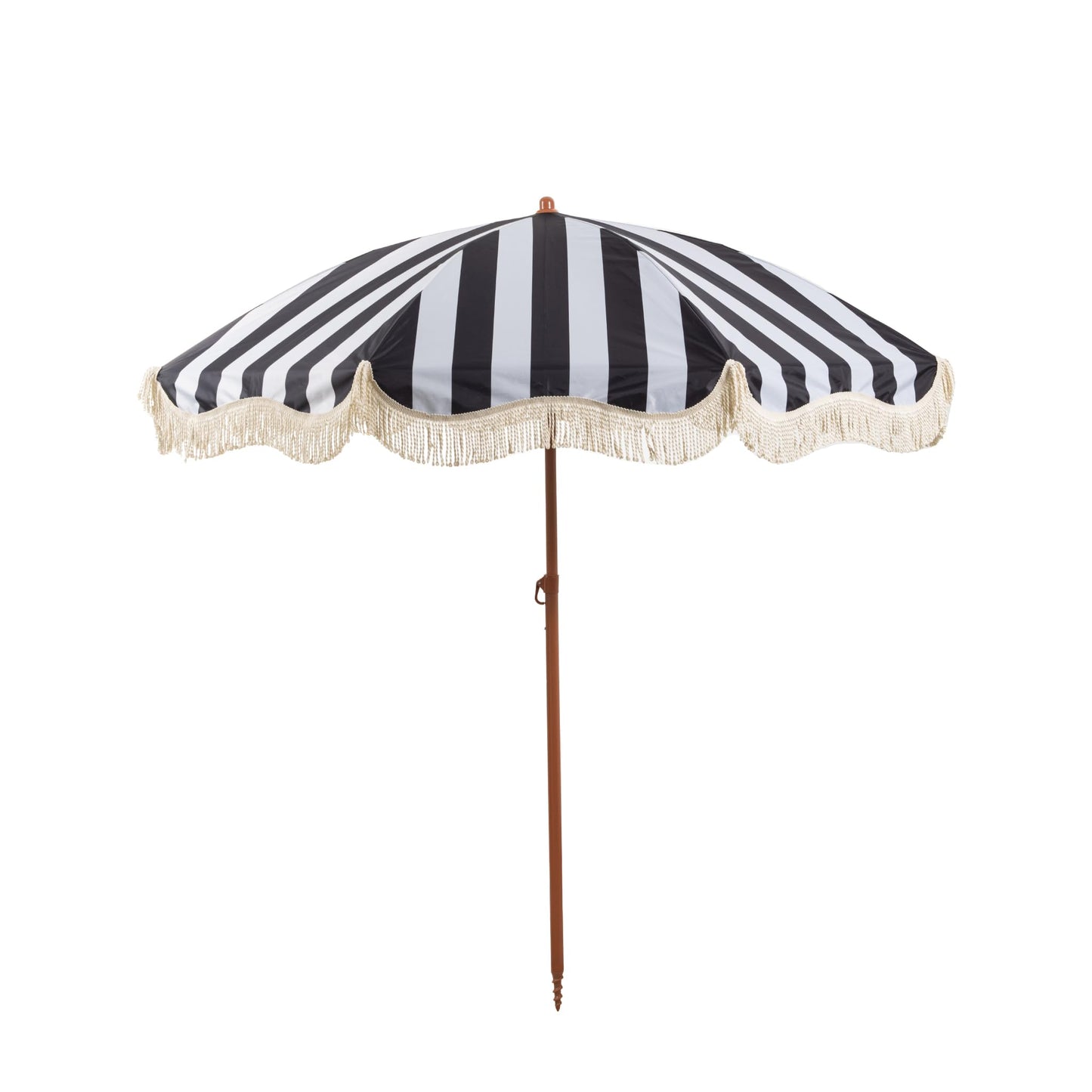 Rayjee 6.5FT Fringe Patio Umbrella, Outdoor Decorative Sun Umbrella for Garden, Deck & Poolside, Tilt Adjustable Shade Umbrella