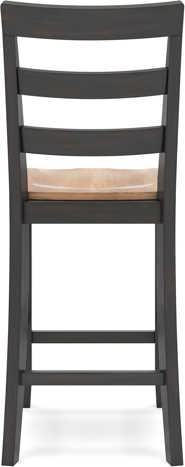 Signature Design by Ashley Gesthaven Solid Wood Frame Counter Height Barstool, Set of 2, Natural/Brown