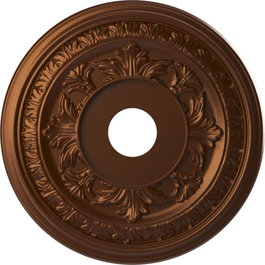 Ekena Millwork Cmp19Bacdc Baltimore Thermoformed Pvc Ceiling Medallion (Fits Canopies Up To 7 3/4), 19Od X 3 1/2Id X 1P, Metalli