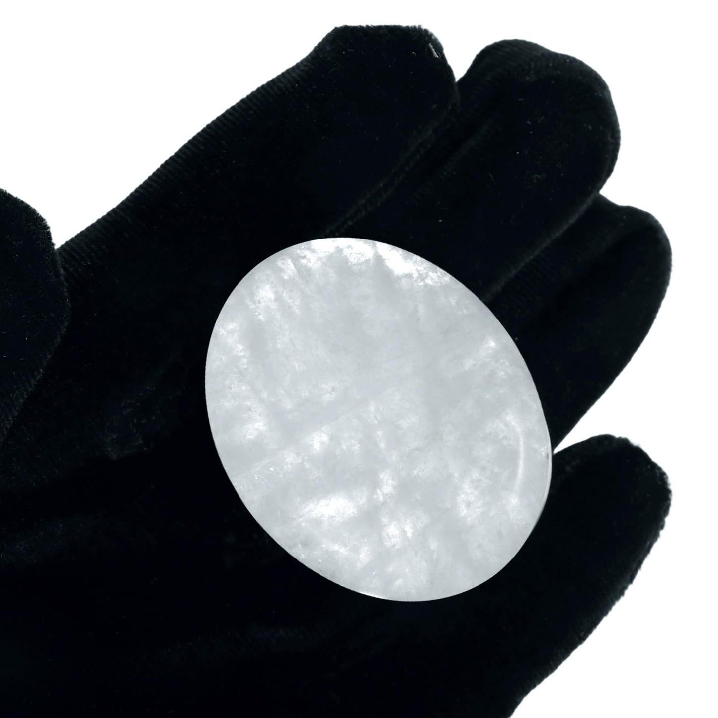 Chakra Worry Stones for Anxiety Crystal Thumb Palm Stone Handcarved Polished Oval Gemstone Chakra Decor Thoughtful Gifts 2PCS (Clear Quartz)
