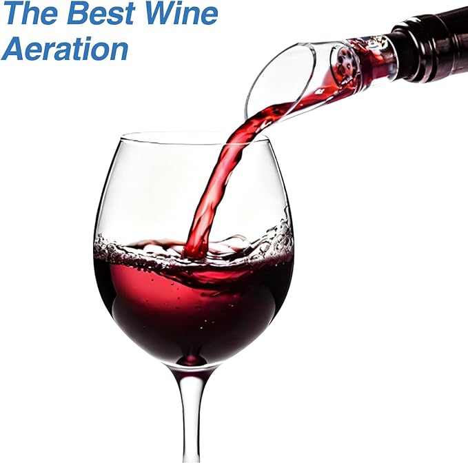 2PCS Wine Aerator Pourer,Wine Air Aerator 2-in-1 Aerating Spout and Decanter Wine Pourer for BBQ,Camping,Party,Restaurant