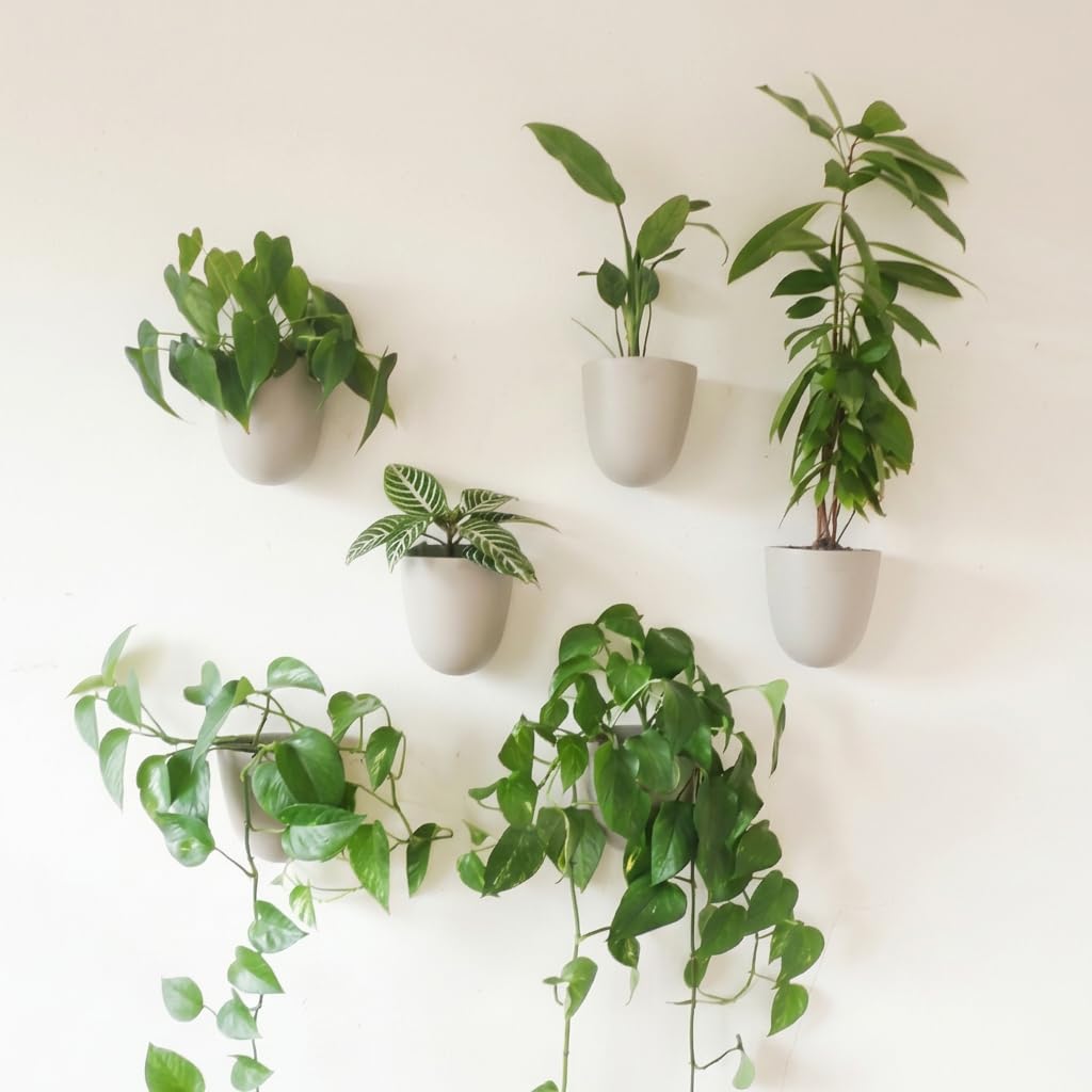 Make Good PlantPod Luxe - Self-Watering Wall Planters (Set of 6, Stone) - Easy to Water and Install - Lightweight - Design Your Own Vertical Garden - Wall Planters for Indoor Plants