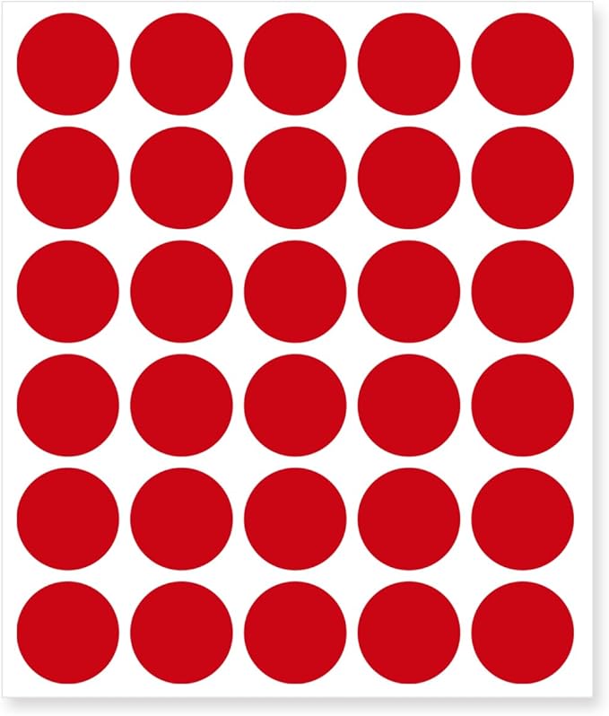 0.75 Inch Removable Color Code Dot Sticker Round Labels,Garage Sale Stickers Price Tags Label Blank Yard Sale Circle Dot Stickers(1050 Pack,Red)