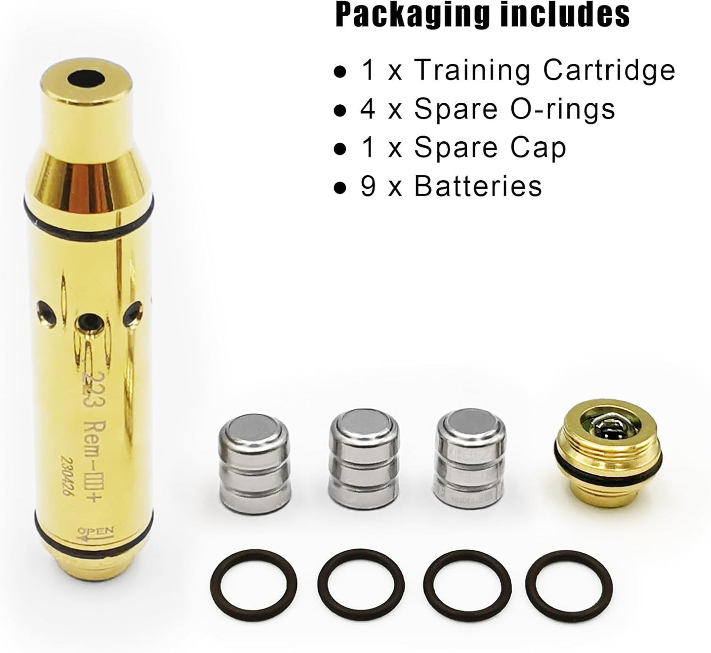 9mm/380ACP/40S&W/45ACP Dry Fire Training Cartridge Integrated Snap Cap for Dry Fire Trainer,Red Dot Beam Bullet with Double O-Ring
