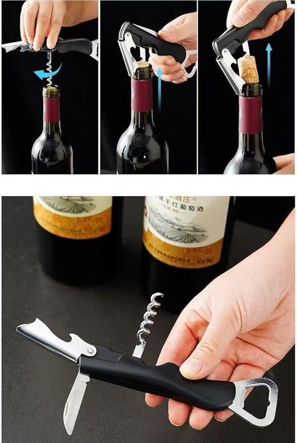 7-in-1 Multi-Function Bottle Opener, Kitchen Can Opener with Corkscrew, Jar Opener Bottle Opener and Can Opener for Weak hands, Seniors with Arthritis and Anyone with Low Strength