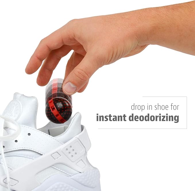 Sneaker Balls Odor-Fighting Shoe Fresheners, Eliminates Unpleasant Smells, Perfect For Sneakers, Gym Bags, Gear Bags, Drawers, Lockers, And More!, Football, 2 Pack