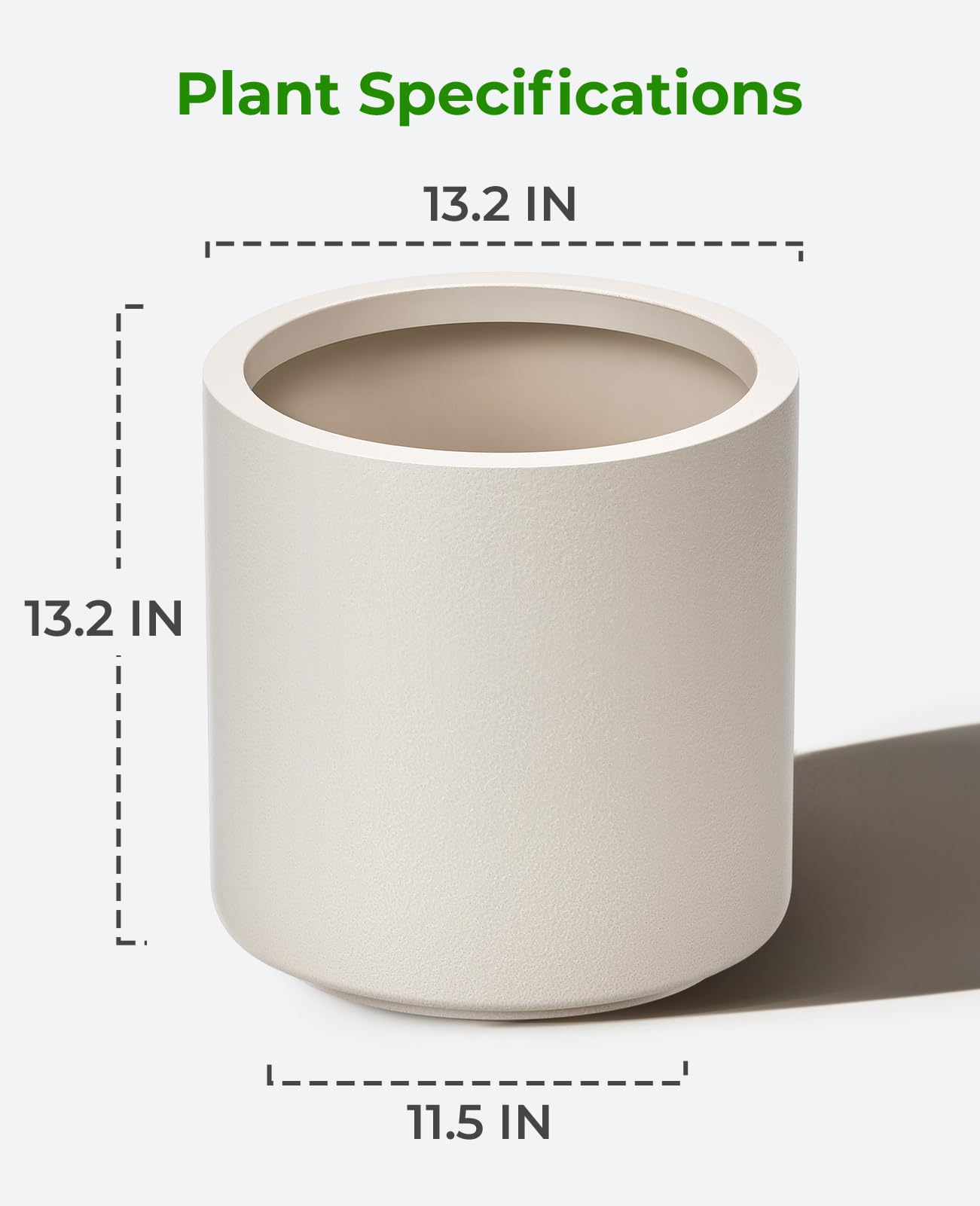 homenote Flower Pots 13.2 Inch,Large Plant Pots Indoor with Drainage,Plastic Pots for Plants,Garden Pots for Outdoor,Large Planters for Indoor Plants,Big Plastic Planter,Off-White