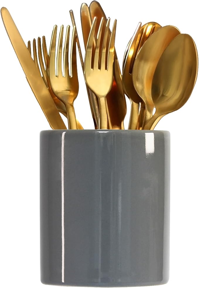 Grey Spoon Holder,Cutlery Holder for Kitchen, Buffet Dining