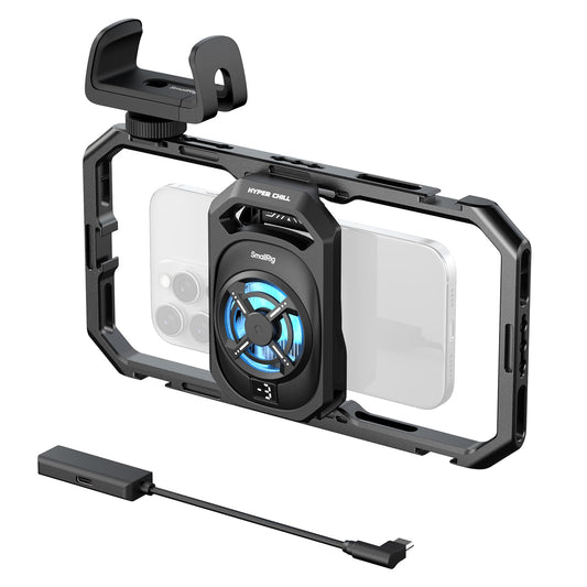 Smallrig Universal Hyper Chill Cooling Phone Cage For Iphone 17 16/Android, With 15W Active Cooler & 2-In-1 Usb-C Adapter & Powe