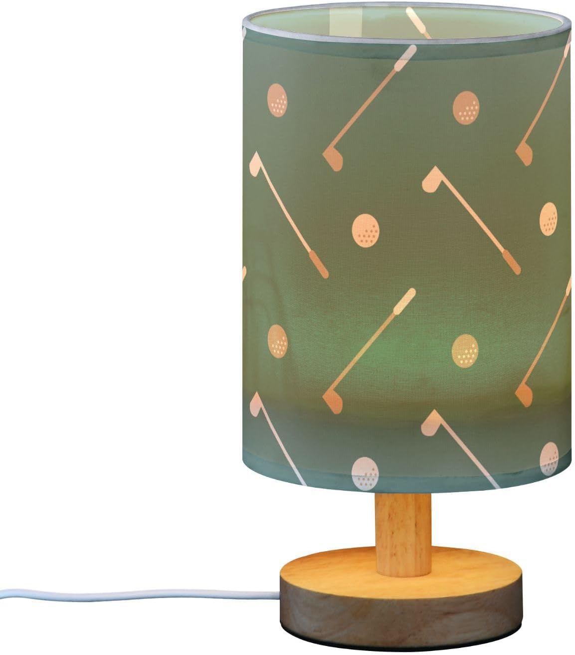 Bedroom Lamp Golf Club and Golf Ball Bedside Table Lamp with USB Port Desk Light LED Night Light for Nightstand