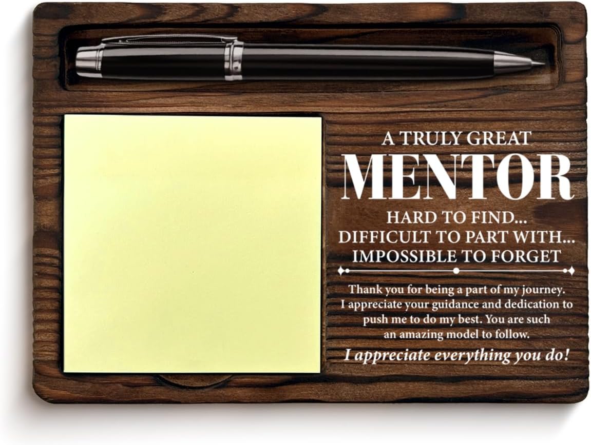 Thank You Mentor Gifts for Women Men, Appreciation Gifts for Boss Teacher Supervisor Leaving Going Away Retirement, Mentor Gift Sticky Note Holder Home Office Decor Keepsake