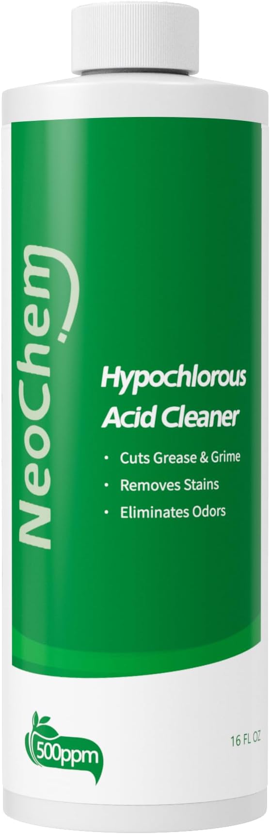 Hypochlorous Acid Cleaner, 500ppm Hypochlorous Acid,Cuts Grease, Removes Stains, Eliminates Odors - No Rinse, No Harsh Fumes (16oz)