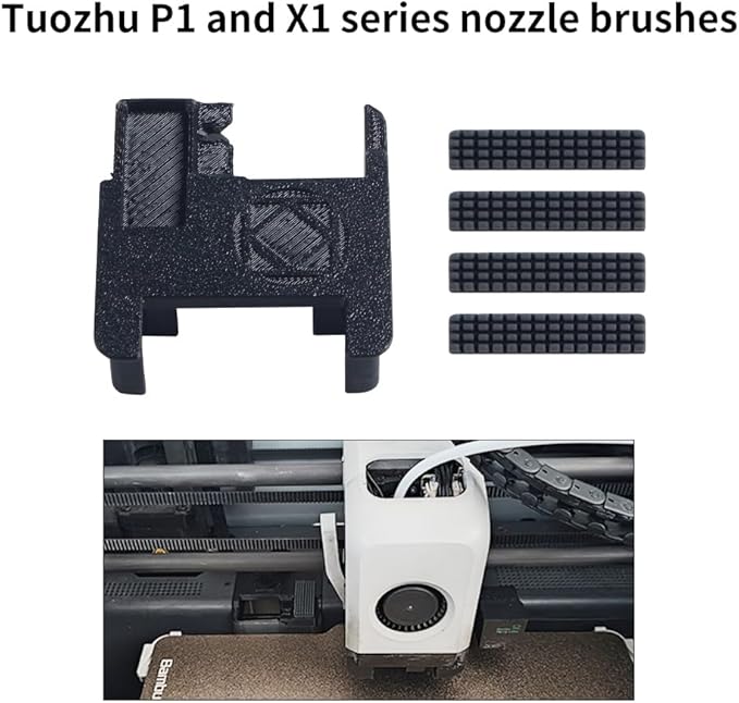 3D Printer Accessories for BambuLab P/X Series Nozzle Brush Replacement Kit - 3Pcs Nozzle Silicone Brush Consumables Cleaning Tool for 3D Printer Hotbed (X1/X1C/X1E)