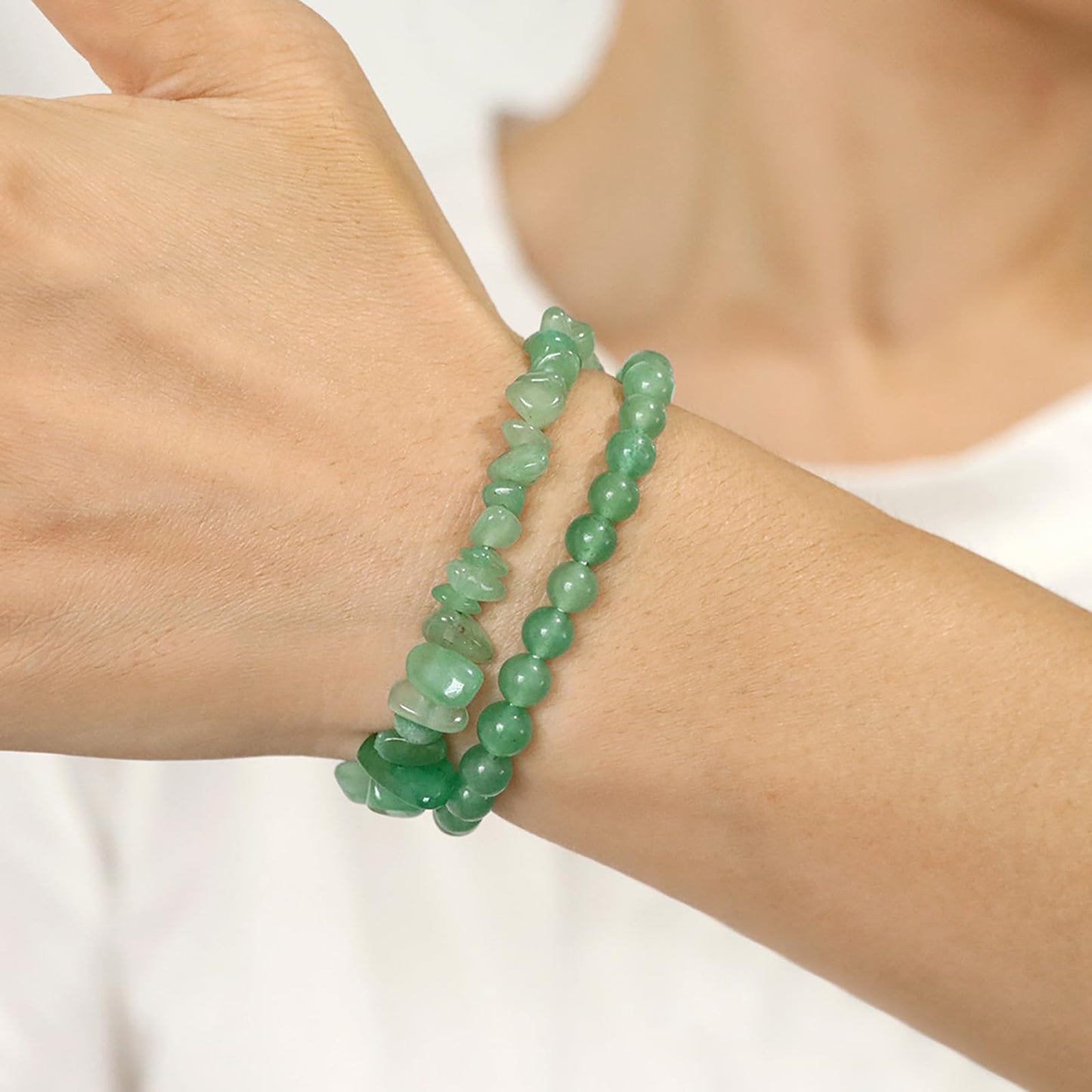 Turquoise Bracelets for Women 2Pcs 6mm Natural Stone Bracelet Turquoise Bead Bracelet Healing Crystal Bracelet Turquoise Jewelry for Women
