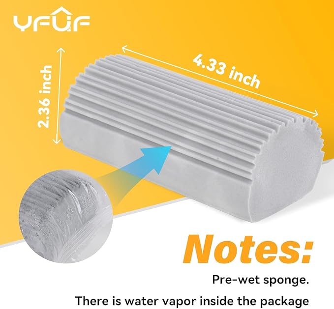 8-Pack Damp Clean Duster Sponge, Magic Sponge Eraser Baseboard Cleaner Tool, Dusters for Cleaning Blinds, Glass, Vents, Railings, Mirrors,Window Track Grooves and Faucets
