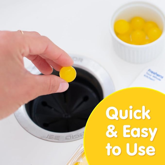 Plink Garbage Disposal Cleaner & Deodorizer, Freshener & Odor Removing Balls, Easy to Use - Original Fresh Lemon & Orange Scent - 20 Count