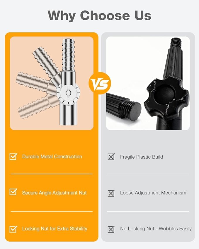 Telescoping Pole, with Joint Angle & Squeegee Adaptor, Aluminum Telescopic Paint Roller Extension Pole & Extendable Pole, Anti-Slip Foam Grip, Multi-Purpose Gutter Window Dust Cleaning Pole (36 FT)