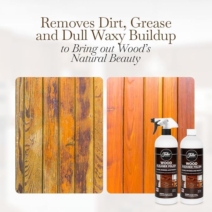 Fuller Brush Wood Polish & Cleaner – Conditions, Shines & Protects Wood Surfaces – Removes Dust, Smudges & Stains – Safe for Furniture, Cabinets, Tables & Trim - (Refill Bottle - Pack of 1)