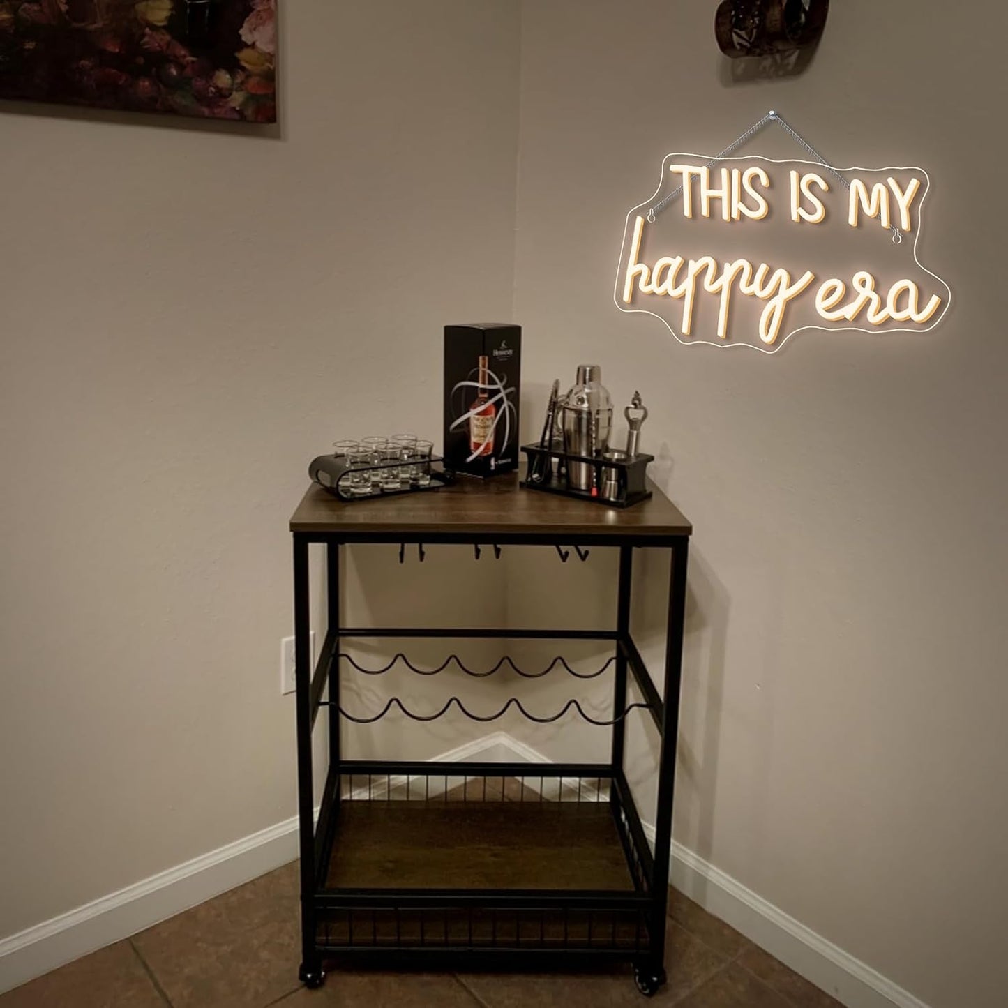 NOSUN This is Our Happy Era Neon Sign Happy Place Neon Signs for Wall Decor Dimmable Warm White LED Signs for Bedroom Classroom Man Cave Home Bar Birthday Party Game Zone Decor Neon Classroom Sign