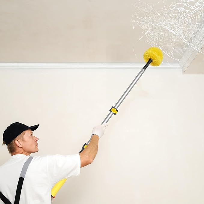 1.5-3 FT Long Telescopic Extension Pole, Multi-Purpose Aluminum Alloy Telescoping Rod with Universal Twist-on Metal Tip Flip-Lock Design, for Painting Cobweb Dusting, Window Cleaning, Christmas Lights