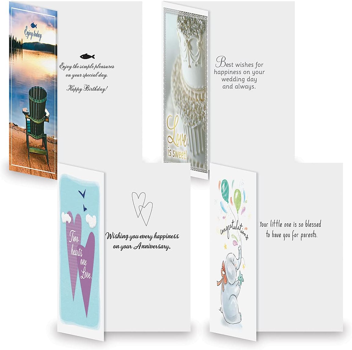 Current Modern Messages All Occasion Value Pack With Seals-40 Cards & Envelopes, Celebration, Get Well, Sympathy, Birthday, Holiday, & Thinking of You Variety, Large 5" x 7" Assortment, 20 Design Set