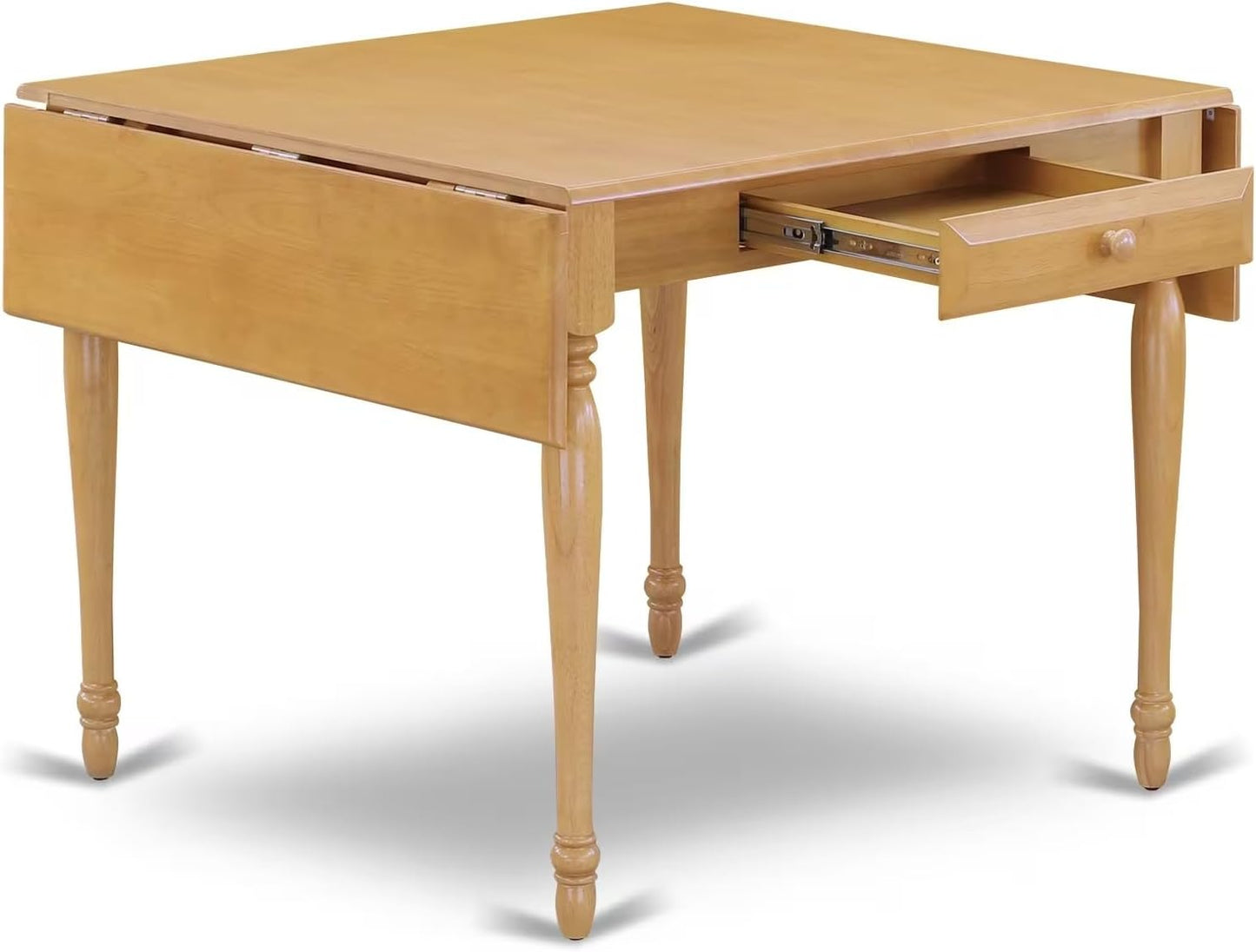 East West Furniture MZDL3-OAK-W 3 Piece Kitchen Table Set for Small Spaces Contains a Rectangle Dining Room Table with Dropleaf and 2 Dining Chairs, 36x54 Inch, Oak