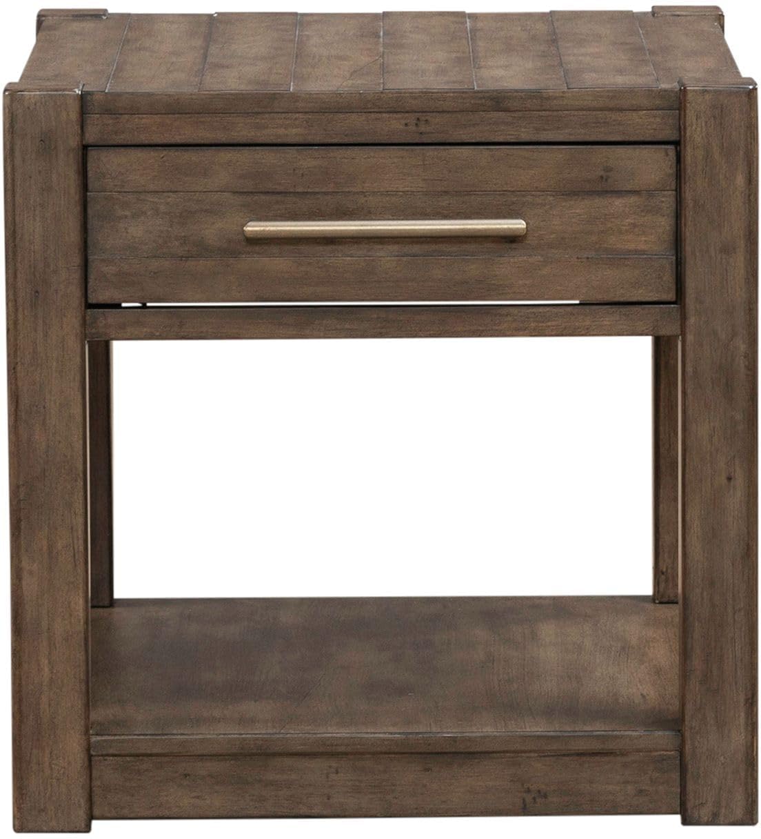 Liberty Furniture Broadmore Living Room Drawer End Table - Cobblestone Brown