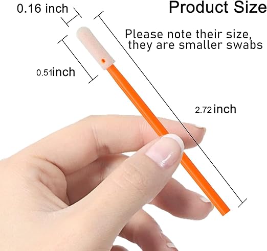 Wellgler's 200pcs Foam Swabs,for Makeup, Gun Cleaning or Pets Care,Multi-Role Cleaning Swabs(Orange)