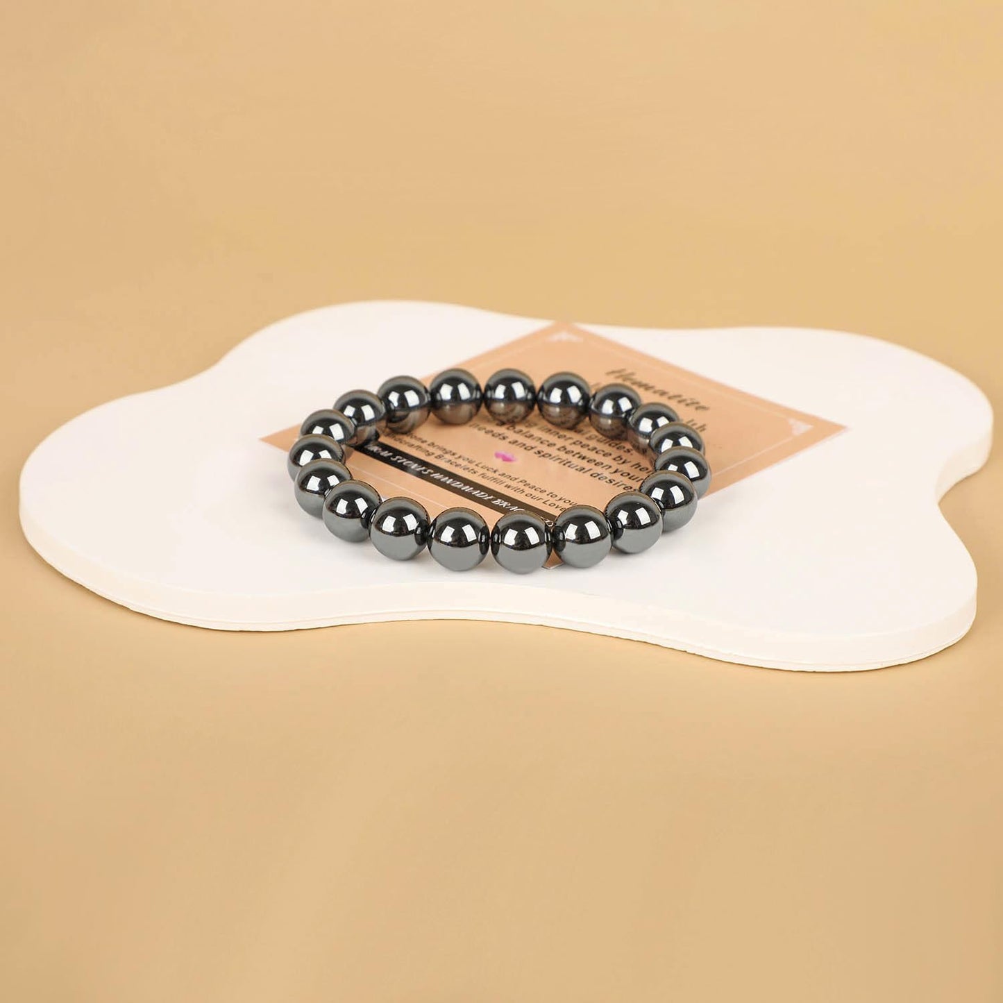 AD Beads Handmade Gemstone Stretch Elastic Bracelet Crystal Healing Reiki Nature's Beauty and Spiritual Essence Unisex (4mm, Hematite (Healing and Health))
