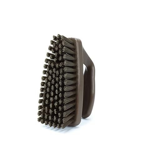 SPARTA Scrub Brush with Iron Shaped Handle and Stiff Bristles, Heavy Duty Scrubber Brush for Kitchen, Bathroom, Shower, Tile, Sink, Carpet and Bakepans, Polypropylene, 6 Inches, Brown