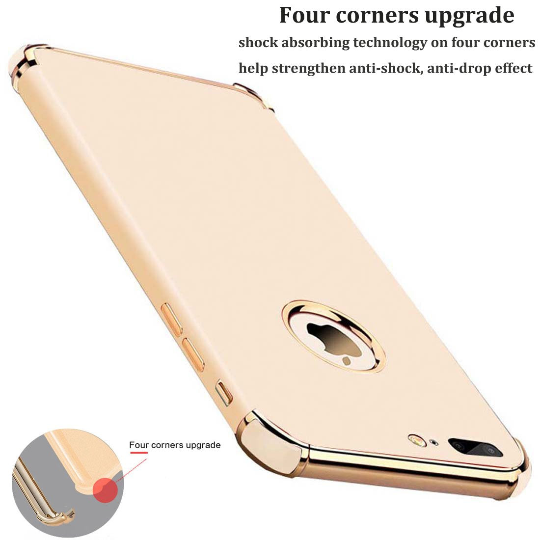 Tverghvad Compatible For Iphone 8 Plus Case, Ultra Slim Flexible Matte Cover Case For Iphone 8 Plus (Gold)