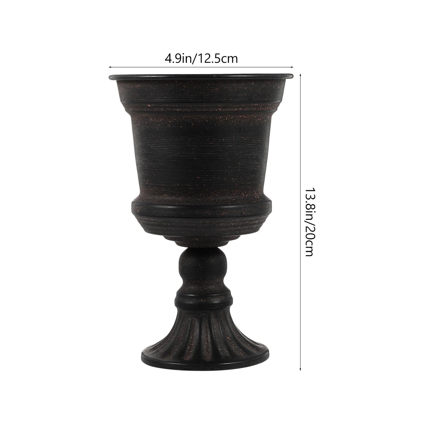 Yardwe Iron Urn Planter, Rustic Metal Flower Pots Decoration Vase for Wedding Party Home Garden Porch Front Door Decoration (Black)