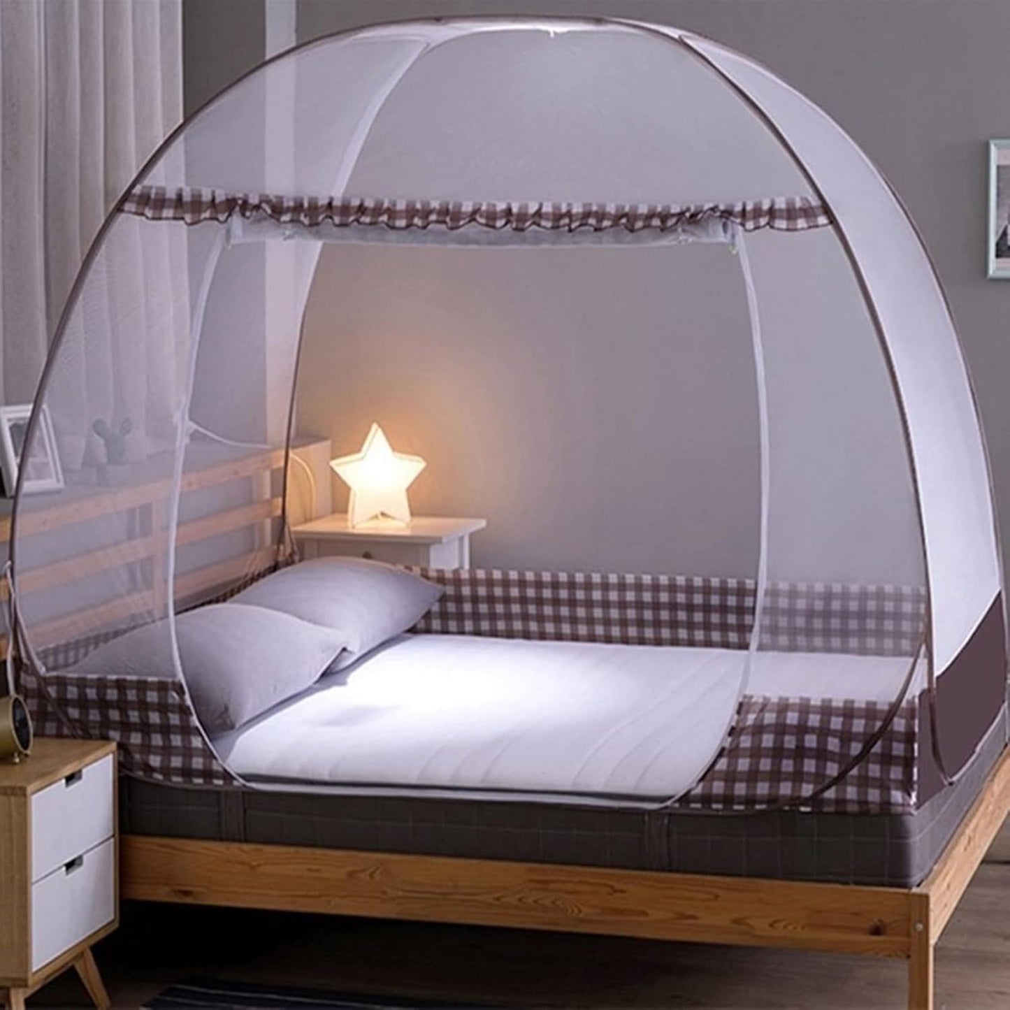 Large Mosquito Net Tent Canopy for Bed - Folding Portable Design Travel POP UP Netting, L80*W72*H60inch Queen King Size