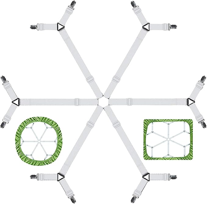 TGOOD Bed Sheet Holder Straps, Mattress Cover Clips to Hold Sheets in Place, Adjustable Bed Bands, Elastic Grippers,Fasteners,Keepers,Suspenders Fitted for Bedding,stayers, Bedsheet Tie Downs