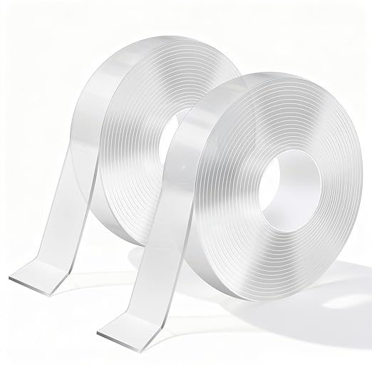 2 Rolls Heavy Duty Double Sided Mounting Tape - 1.2 Inches Wide, 0.07 Inches Thick, 15FT/Roll - Removable, Residue-Free for Home/Office/Outdoor