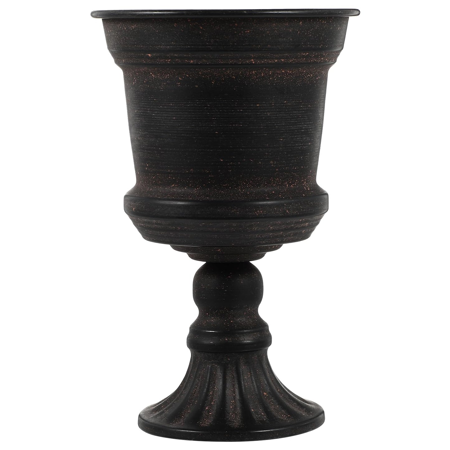 Yardwe Iron Urn Planter, Rustic Metal Flower Pots Decoration Vase for Wedding Party Home Garden Porch Front Door Decoration (Black)