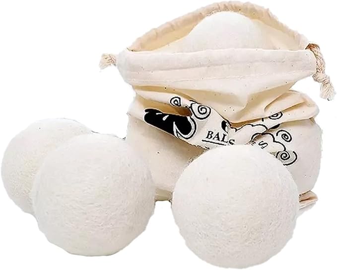 CHICIRIS Wool Dryer Balls, 6PCS Fabric Softener for Shortening Drying Time, Laundry Balls for Fluffy Fabrics, Baby Showers, Christmas