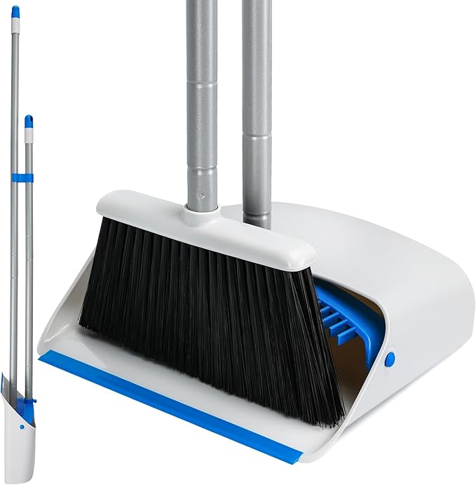 Broom with Dustpan Combo Set, Dustpans Stand Up