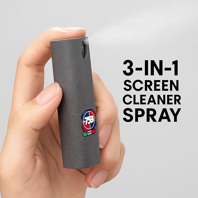 3 in 1 Portable Reusable Electronics Mobile Phone Pc Tablet Lcds Screen Cleanser Spray Microfiber Cleaning Kit