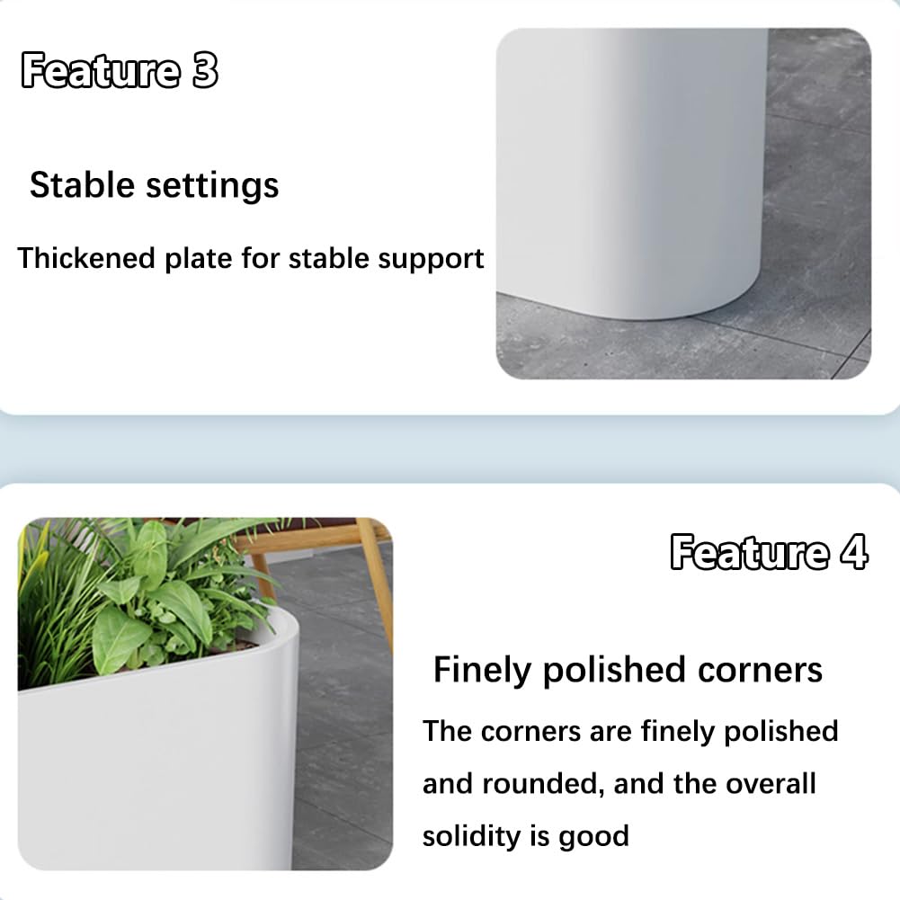 Sions Freestanding Planter Garden Beds, Outdoor Galvanized Planter Raised Garden Boxes, Raised Vegetable Gardens and Balcony Plant Tray Planting Beds,White 80cm*30cm*70cm