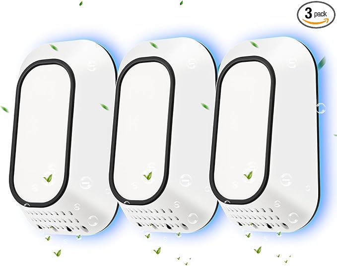 Plug In Ionizer Air Purifier With 4 Negative Ion Output Heads,Small Air Freshener With Backlight,Quiet and Energy-Saving, Ideal Air Cleaners for Home,Bedroom,Office,Living Room and Pet Room(3)