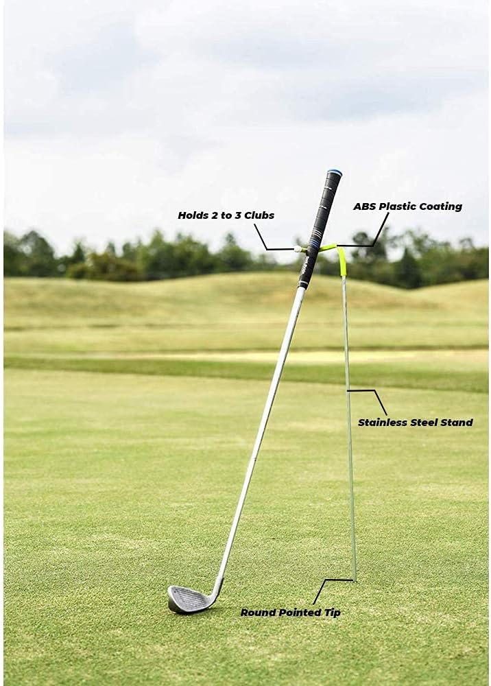 V-Shaped Golf Club Stand Keeps Your Clubs Clean, Dry & Visible, V-Stick Club Stand Made of Highly Durable Stainless Steel - Easy to Carry Golf Club Holder
